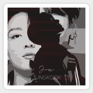 JK black and white vector design Sticker